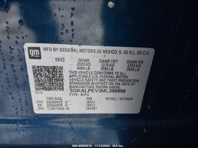 3GKALPEV3ML389898 GMC Terrain Fwd Slt