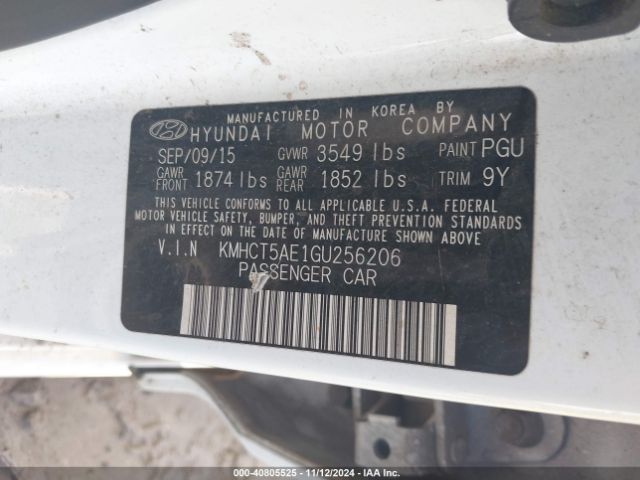KMHCT5AE1GU256206 Hyundai ACCENT SE