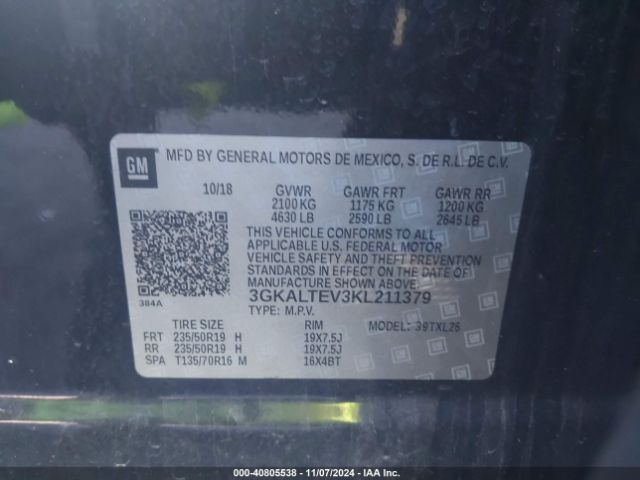3GKALTEV3KL211379 GMC Terrain Sle