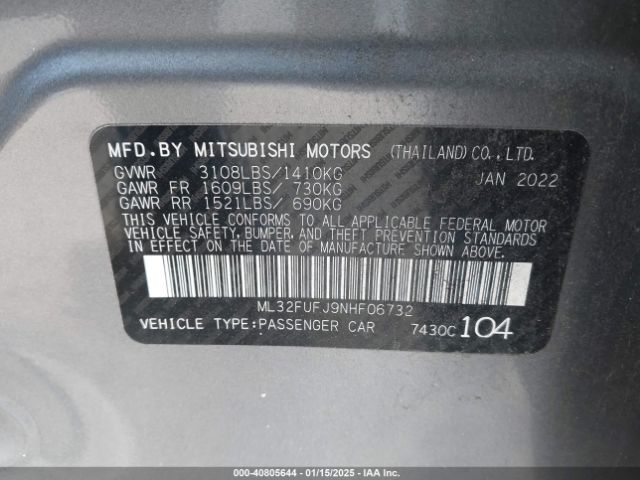 2022 MITSUBISHI MIRAGE G4 ML32FUFJ9NHF06732 Photo 8
