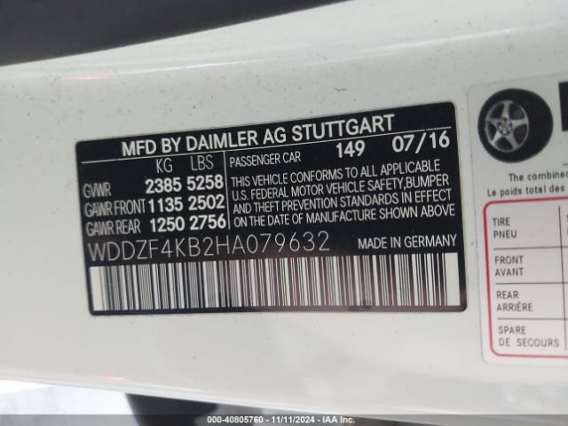 WDDZF4KB2HA079632 Mercedes-Benz E 300 4matic