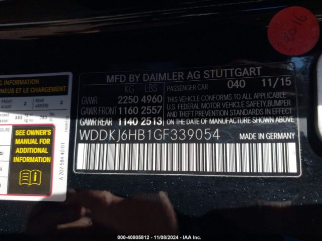 WDDKJ6HB1GF339054 Mercedes-Benz E 400 4matic