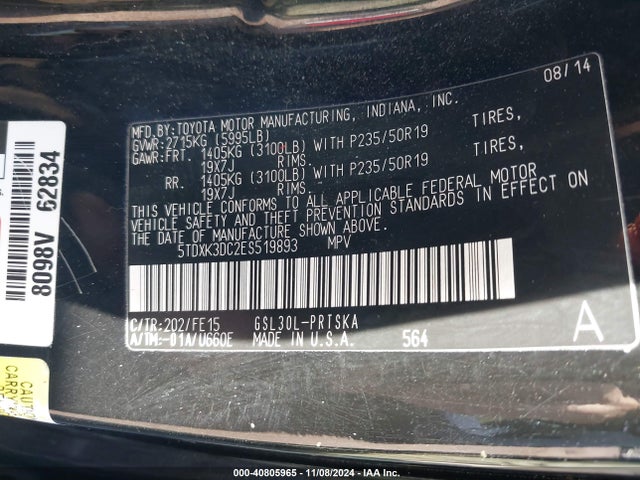 Toyota Sienna Se 8 Passenger 2014 5TDXK3DC2ES519893 Image 9