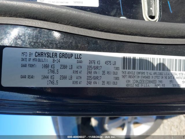 1C4NJDEB1ED904833 Jeep Compass Latitude
