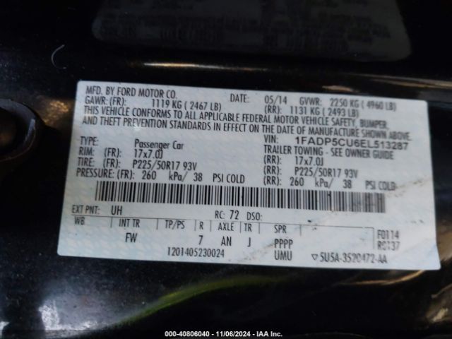 1FADP5CU6EL513287 Ford C-max Energi Sel