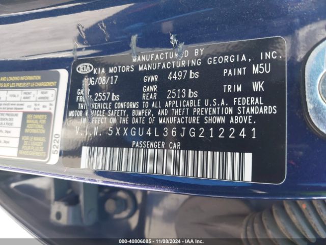 5XXGU4L36JG212241 KIA OPTIMA EX