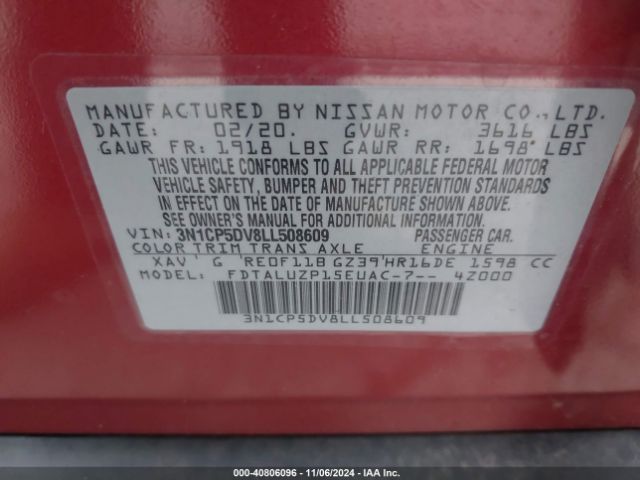 3N1CP5DV8LL508609 Nissan Kicks Sr Xtronic Cvt