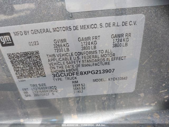 3GCUDFE8XPG213907 Chevrolet Silverado 1500 4wd  Short Bed Lt Trail Boss