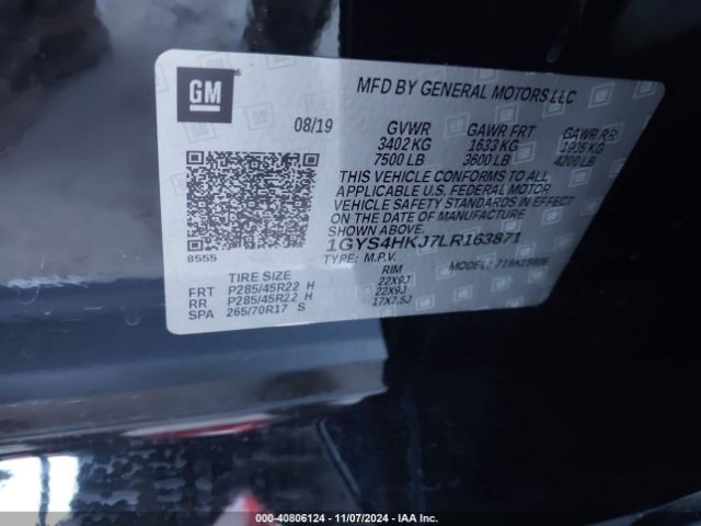 1GYS4HKJ7LR163871 Cadillac Escalade Esv 4wd Luxury