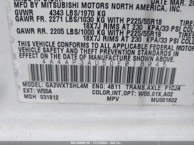 2013 MITSUBISHI OUTLANDER SPORT 4A4AP3AU5DE018045 Photo 8