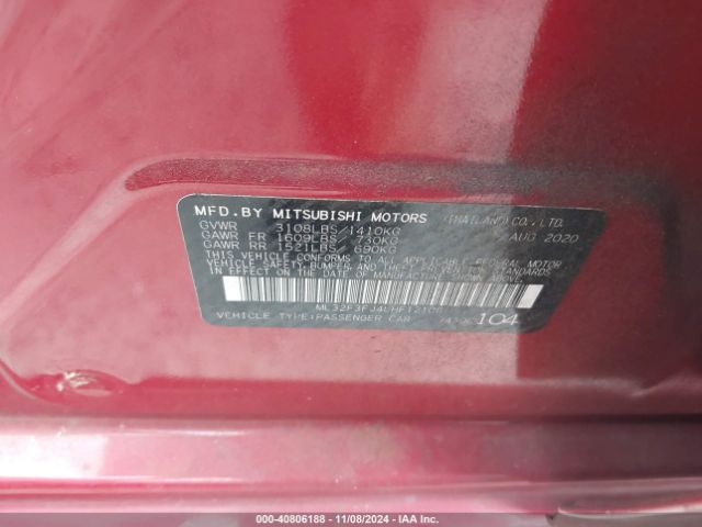 ML32F3FJ4LHF12106 Mitsubishi Mirage G4 Es