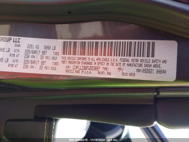 Jeep Cherokee Latitude 2015 1C4PJLCB8FW553897 Image 9