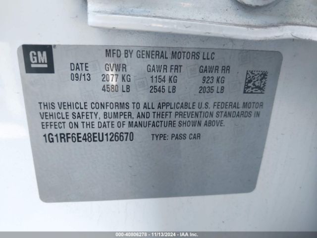 1G1RF6E48EU126670 Chevrolet Volt