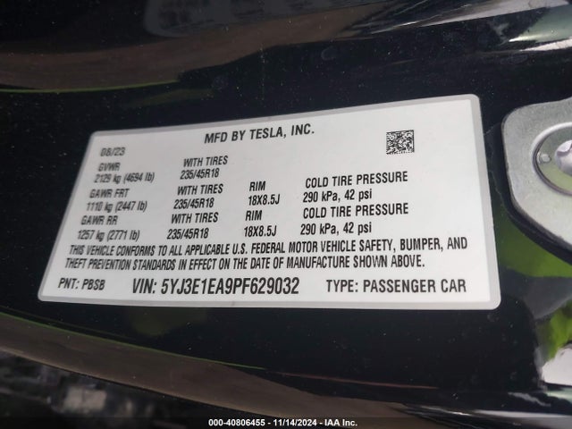 2023 TESLA MODEL 3 5YJ3E1EA9PF629032 Photo 8