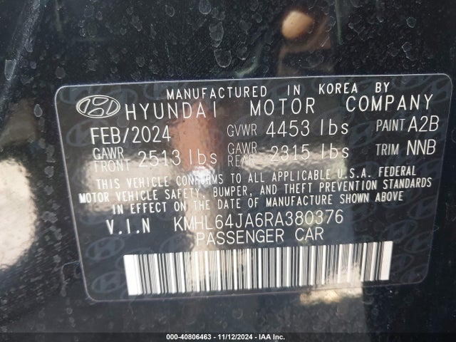 Hyundai SONATA SEL 2024 KMHL64JA6RA380376 Image 9