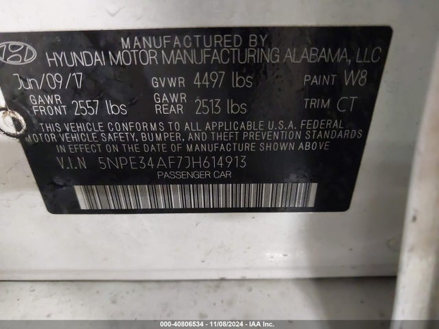 5NPE34AF7JH614913 Hyundai Sonata Sport