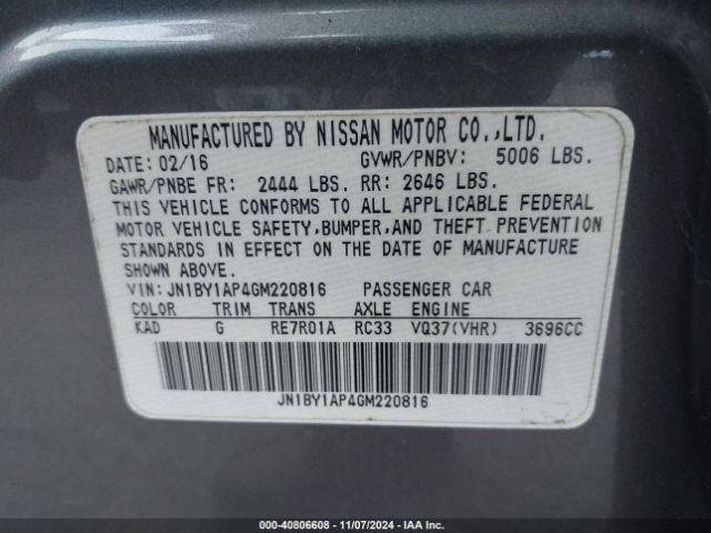 JN1BY1AP4GM220816 Infiniti Q70 3.7