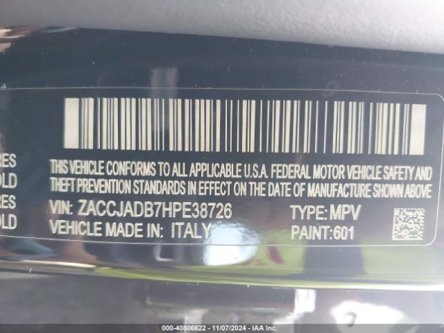 ZACCJADB7HPE38726 Jeep Renegade Limited Fwd