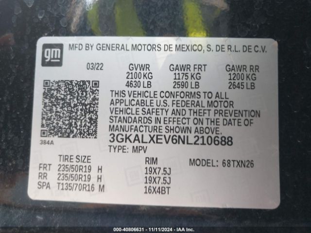 3GKALXEV6NL210688 GMC Terrain Awd Denali