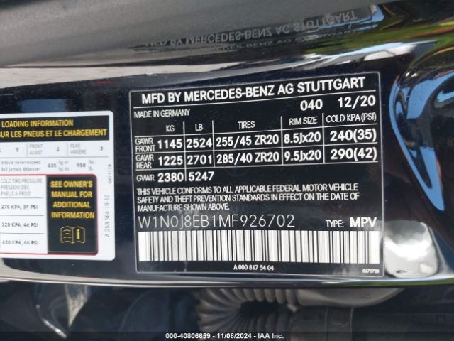 W1N0J8EB1MF926702 Mercedes-Benz Glc 300 4matic Coupe