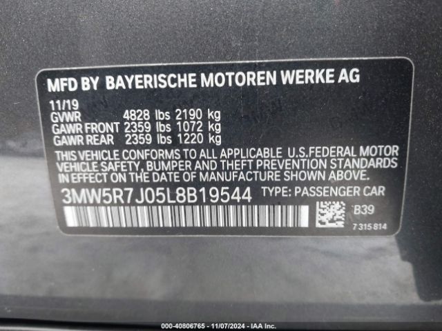 3MW5R7J05L8B19544 BMW 330i Xdrive
