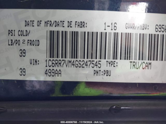 1C6RR7VM4GS247545 RAM 1500 Laramie