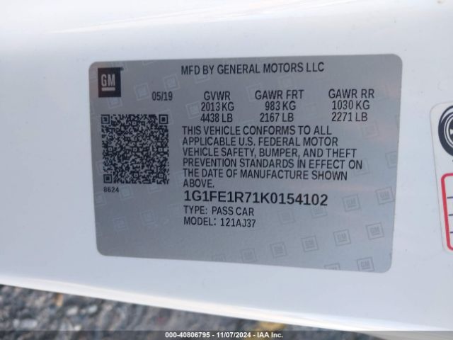 1G1FE1R71K0154102 Chevrolet Camaro 1ss