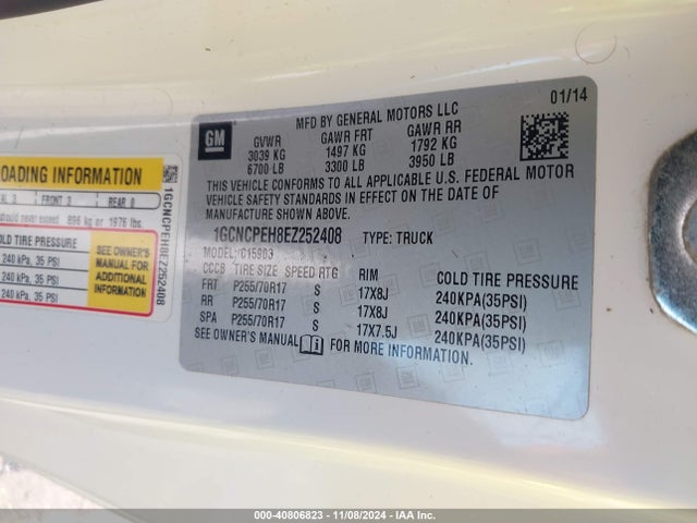 1GCNCPEH8EZ252408 Chevrolet Silverado 1500 Work Truck 2wt