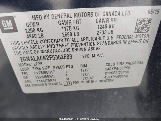 2GNALAEK2F6382633 Chevrolet EQUINOX LS