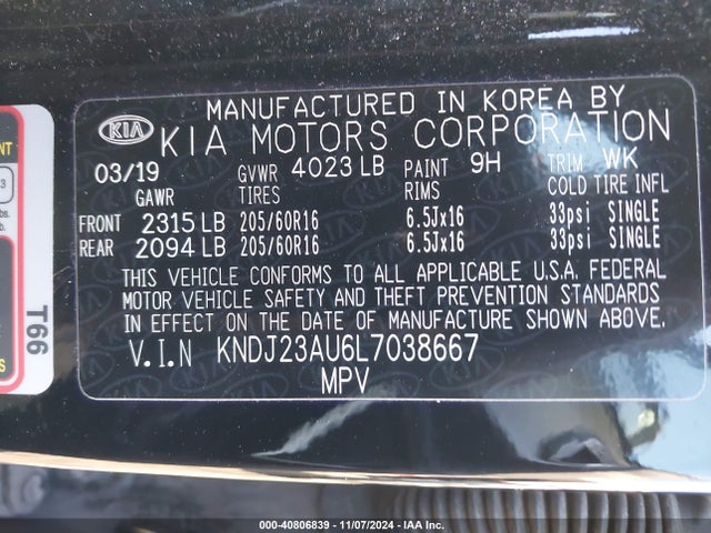 KIA SOUL LX 2020 KNDJ23AU6L7038667 Image 9