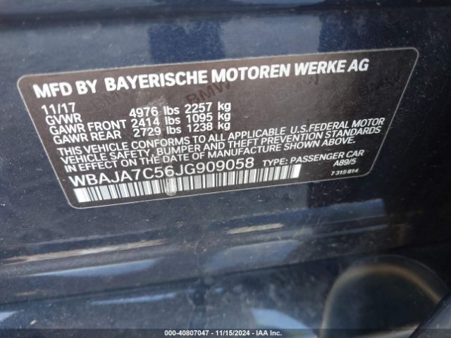 WBAJA7C56JG909058 BMW 530i Xdrive