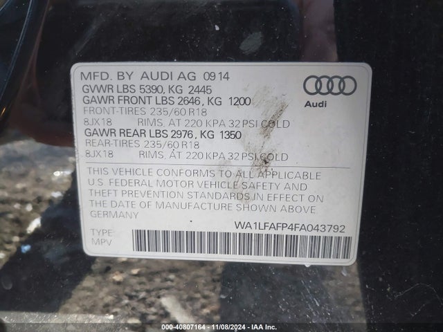 2015 AUDI Q5 WA1LFAFP4FA043792 Photo 8