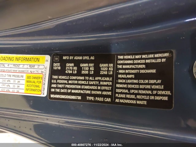 Buick Cascada Premium 2017 W04WH3N5XHG065735 Image 9