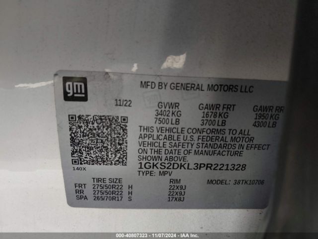 1GKS2DKL3PR221328 GMC Yukon 4wd Denali