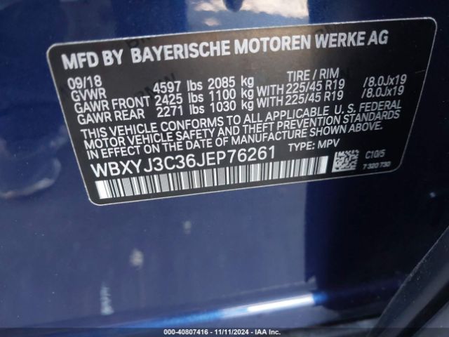 WBXYJ3C36JEP76261 BMW X2 Sdrive28i