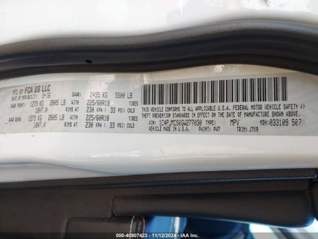 1C4PJMCS0GW277030 Jeep Cherokee 75th Anniversary
