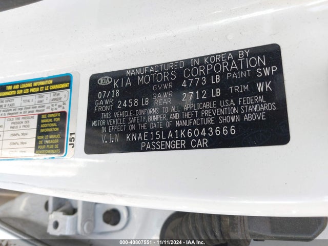 KIA Stinger 2019 KNAE15LA1K6043666 Image 9