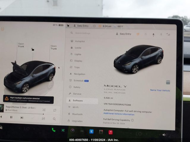 7SAYGDEE8RA275298 Tesla Model Y Long Range Dual Motor All-wheel Drive