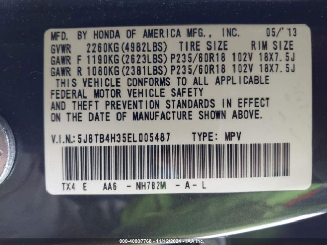 5J8TB4H35EL005487 Acura RDX