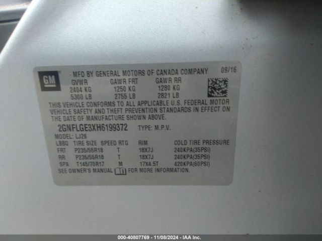 2GNFLGE3XH6199372 Chevrolet Equinox Premier