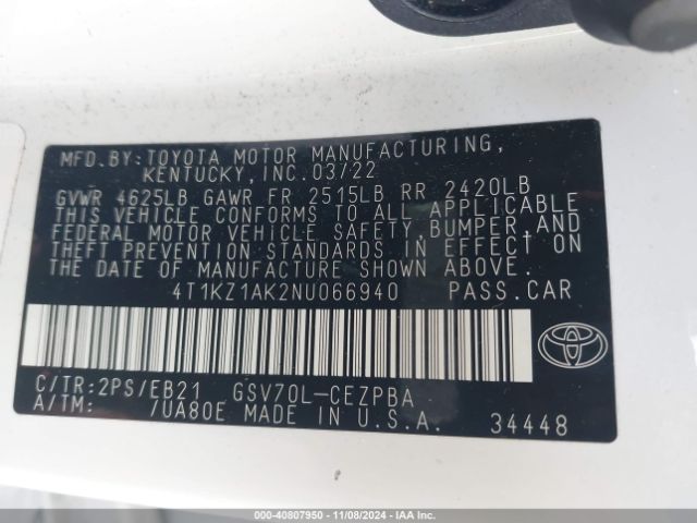 4T1KZ1AK2NU066940 Toyota CAMRY TRD