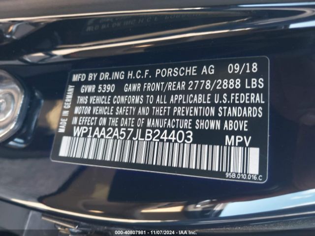 WP1AA2A57JLB24403 Porsche Macan