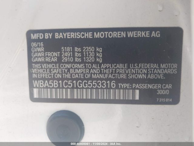 WBA5B1C51GG553316 BMW 535i