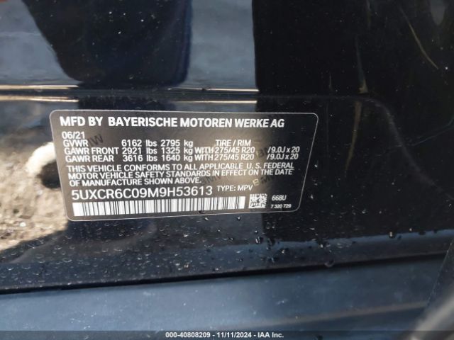 5UXCR6C09M9H53613 BMW X5 Xdrive40i