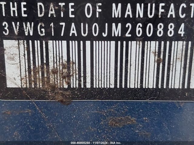 3VWG17AU0JM260884 Volkswagen GOLF S/SE