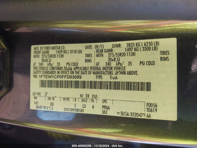 Ford F-150 Xlt 2015 1FTEW1CP0FFD03059 Image 9