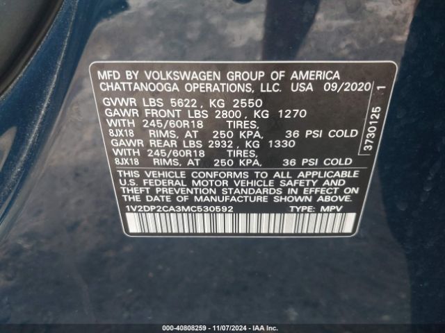 2021 VOLKSWAGEN ATLAS 1V2DP2CA3MC530592 Photo 8