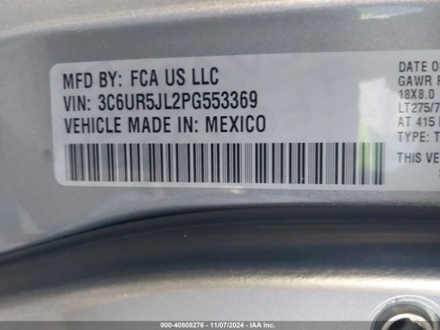 3C6UR5JL2PG553369 RAM 2500 Big Horn  4x4 8' Box
