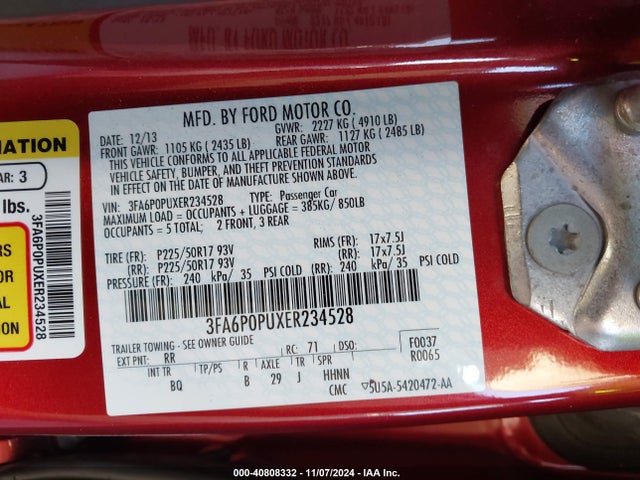 Ford Fusion Energi Se Luxury 2014 3FA6P0PUXER234528 Image 9