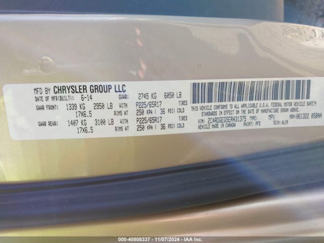 2C4RDGEG5ER431375 Dodge Grand Caravan R/t